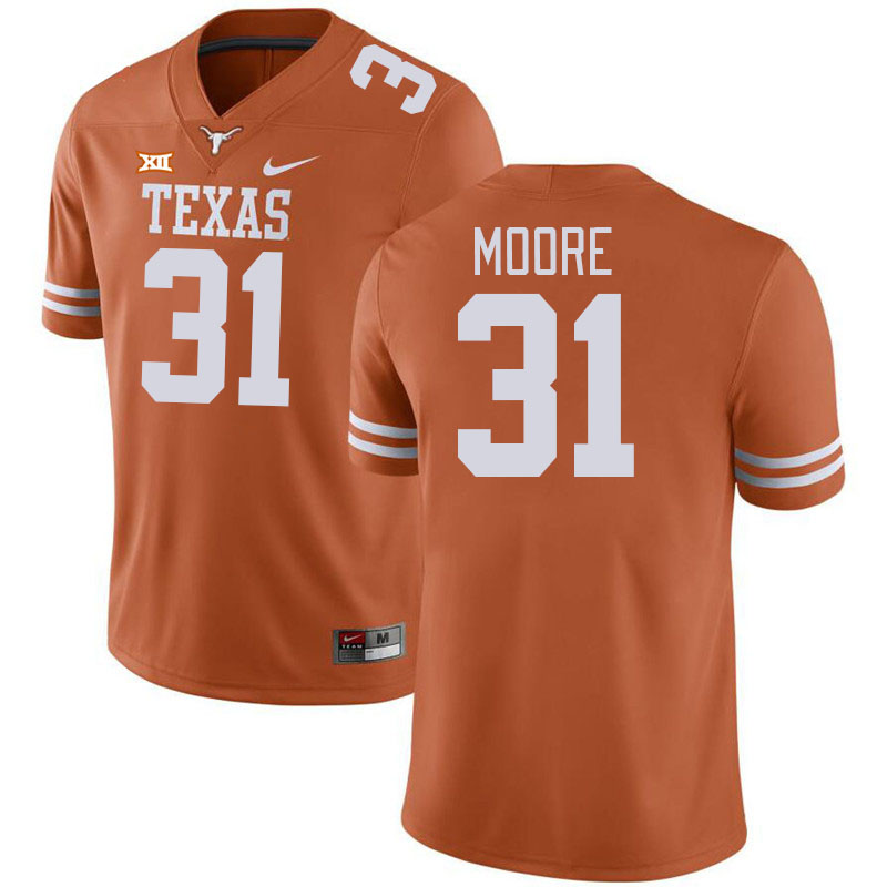 Men #31 Trey Moore Texas Longhorns College Football Jerseys Stitched-Orange